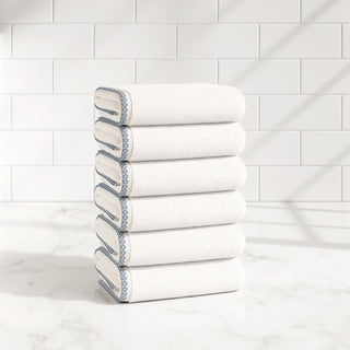 Cotton Border-Stitched 6-Piece Towel Set - Valery Collection Great Bay Home