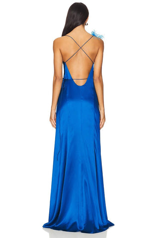 Tatev Satin Wrap Maxi Dress - By Baano