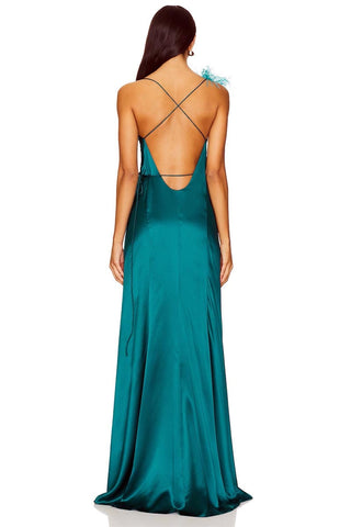 Tatev Satin Wrap Maxi Dress - By Baano