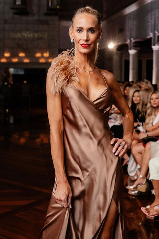 Tatev Satin Wrap Maxi Dress - By Baano