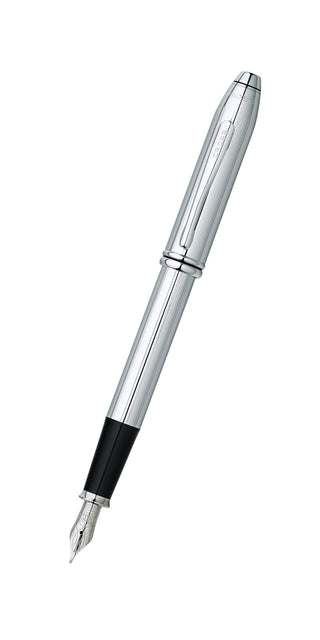 Townsend® Lustrous Chrome Stainless-Steel Medium Nib Fountain Pen - By Baano