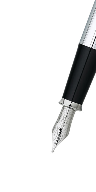 Townsend® Lustrous Chrome Stainless-Steel Medium Nib Fountain Pen - By Baano
