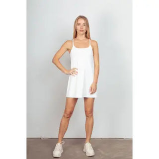 White Sleeveless Active Tennis Mini Dress