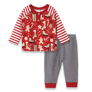Christmas Collage Bamboo Cotton Boys Set - By Baano