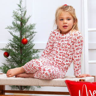 Christmas Bamboo Kids' Pajama Set Ho-Ho-Ho - By Baano