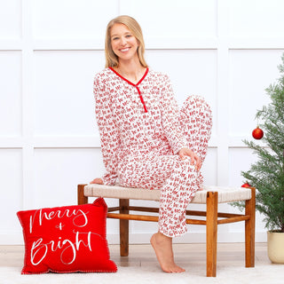 Christmas Bamboo Women's Pajama Set Ho-Ho-Ho - By Baano