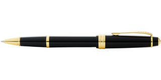 Bailey Light™ Polished Black Resin and Gold Tone Rollerball Pen - By Baano