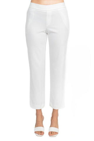 T Tahari Mid Waist Pull On Ankle Slim Fit Crepe Pant with Pockets - Glamourous Grace