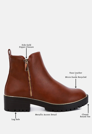 Thorin Metallic Frame Block Heel Boots