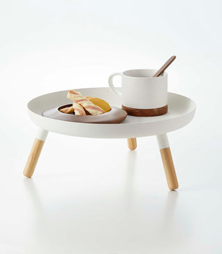 Countertop Pedestal Tray (5" H) - Steel + Wood - By Baano