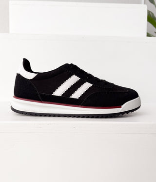 Tokyo Dual Stripe Sneakers in Black