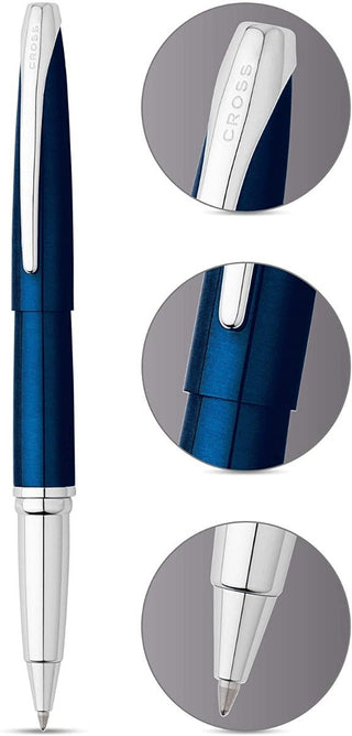 ATX® Translucent Blue Lacquer Rollerball Pen - By Baano