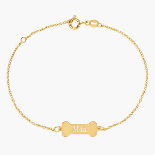 Engraved Dog Bone Bracelet