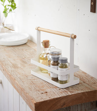 Tabletop Storage Caddy - Steel + Wood - By Baano