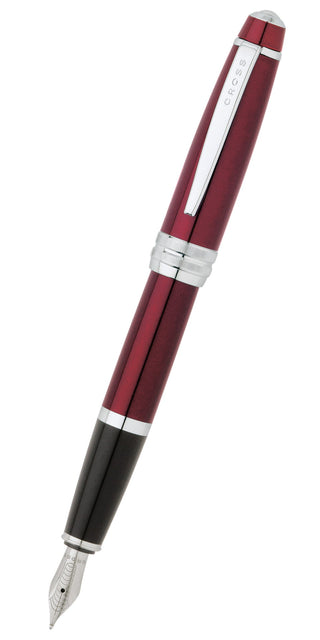 Bailey™ Red Lacquer Stainless Steel Medium Nib Fountain Pen - By Baano