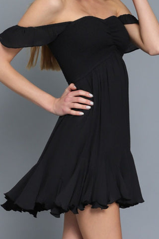 Tube Ruffle Hem Detailing Mini Dress