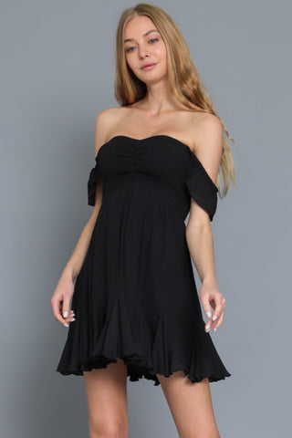 Tube Ruffle Hem Detailing Mini Dress