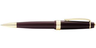 Bailey Light™ Polished Burgundy Resin and Gold Tone Ballpoint Pen - By Baano