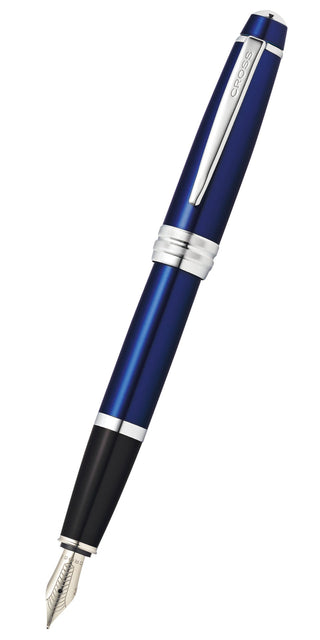 Bailey™ Blue Lacquer Stainless Steel Medium Nib Fountain Pen - By Baano