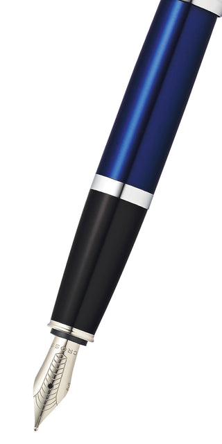Bailey™ Blue Lacquer Stainless Steel Medium Nib Fountain Pen - By Baano