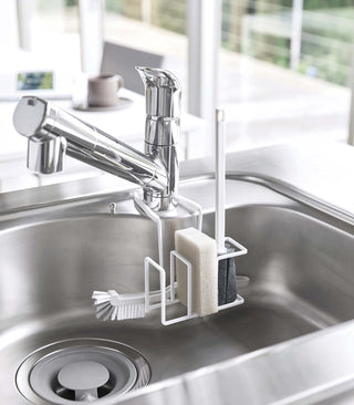 Faucet-Hanging Sponge & Brush Holder - Steel - By Baano
