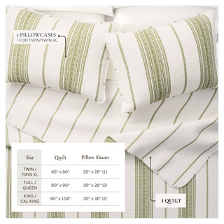 3-Piece Stripe Quilt - Wesley Collection Great Bay Home