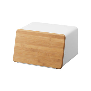 Bread Box with Cutting Board Lid - Steel + Wood - By Baano