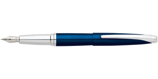ATX® Translucent Blue Lacquer Stainless Steel Medium Nib Fountain Pen - By Baano