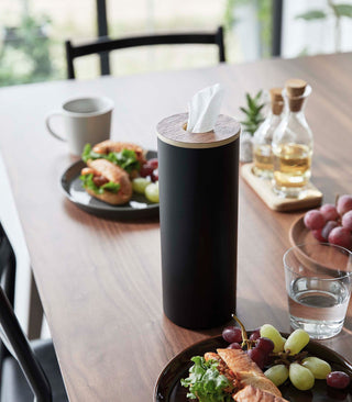 Round Tissue Case - Steel + Wood - By Baano