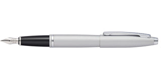 Calais™ Satin Chrome Stainless Steel Medium Nib Fountain Pen - By Baano
