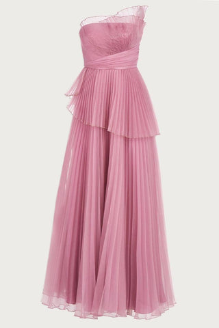 Valerie One-Shoulder Pleated Maxi Dress - By Baano