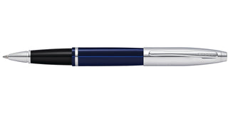 Calais™ Chrome & Blue Lacquer Rollerball Pen - By Baano