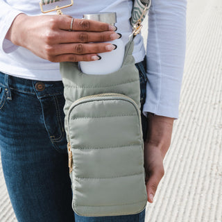 White w/ Silver Top Stainless Steel Water Bottle- 24 Oz