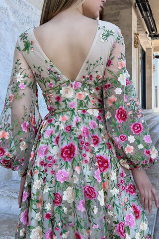 Wildflower Romance Embroidered Maxi Dress - By Baano