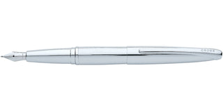 ATX® Pure Chrome Stainless Steel Fine Nib Fountain Pen - By Baano