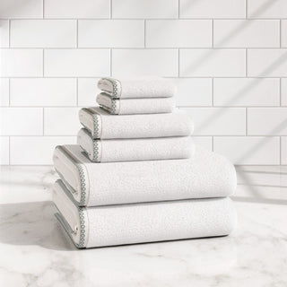 Cotton Border-Stitched 6-Piece Towel Set - Valery Collection Great Bay Home