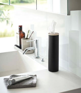 Round Tissue Case - Steel + Wood - By Baano