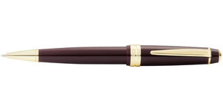 Bailey Light™ Polished Burgundy Resin and Gold Tone Ballpoint Pen - By Baano