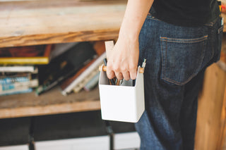 Pen + Desk Organizer - Small - Steel + Wood - By Baano