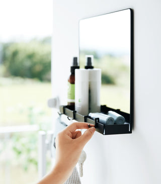 Magnetic Mirror with Storage Rack - Glass - By Baano