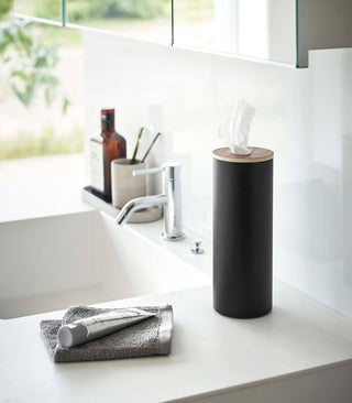 Round Tissue Case - Steel + Wood - By Baano