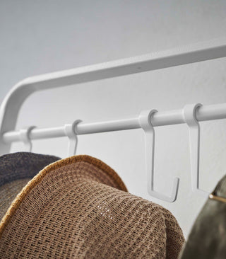 Coat Rack with Hat Storage (66" H) - Steel + Wood - By Baano