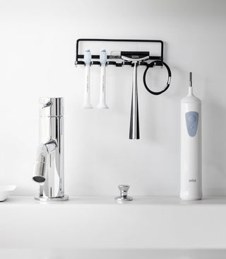 Traceless Adhesive Toothbrush Holder - Steel - By Baano