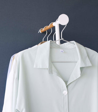 Leaning Clothes Hanger (64" H) - Steel + Wood Yamazaki Home