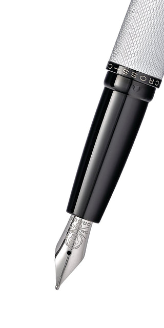 ATX® Brushed Chrome Fine Nib Fountain Pen - By Baano