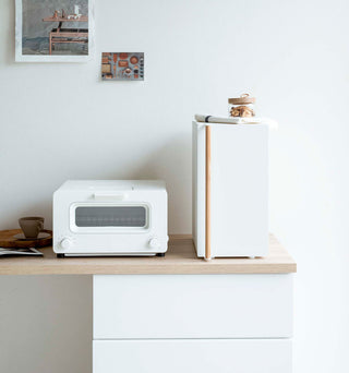 Bread Box - Vertical - Steel + Wood - By Baano