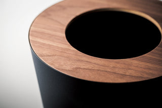 Trash Can - Round - Steel + Wood - By Baano