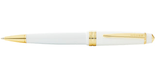 Bailey Light™ Polished White Resin and Gold Tone Ballpoint Pen - By Baano