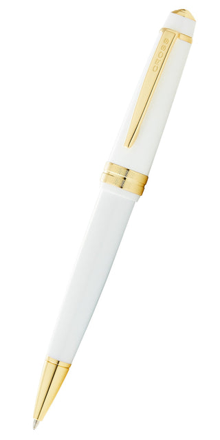 Bailey Light™ Polished White Resin and Gold Tone Ballpoint Pen - By Baano