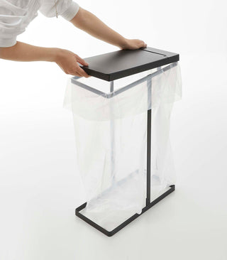 Lidded Garbage Bag Holder - Steel - By Baano
